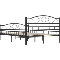 vidaXL - Bed frame met hoofdiende - zwart - Staal - 120x200 cm
