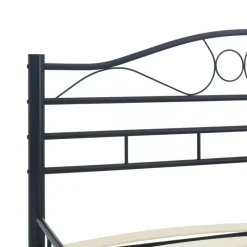 vidaXL - Bed frame met hoofdiende - zwart - Staal - 120x200 cm