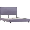 vidaXL - Bed frame met hoofdbord - Lichtgrijs - Stof - 140x200 cm New