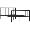 vidaXL - Bed frame met hoofdeinde en lattenbodem - Zwart - Metaal - 120x200 cm Online