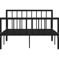 vidaXL - Bed frame met hoofdeinde en lattenbodem - Zwart - Metaal - 120x200 cm Online