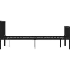vidaXL - Bed frame met hoofdeinde en lattenbodem - Zwart - Metaal - 120x200 cm Online