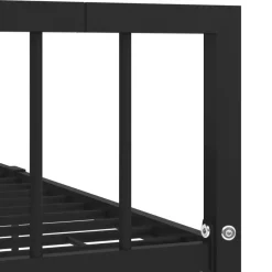 vidaXL - Bed frame met hoofdeinde en lattenbodem - Zwart - Metaal - 120x200 cm Online