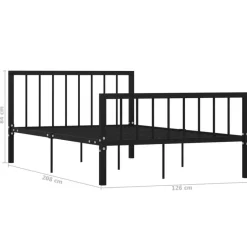 vidaXL - Bed frame met hoofdeinde en lattenbodem - Zwart - Metaal - 120x200 cm Online