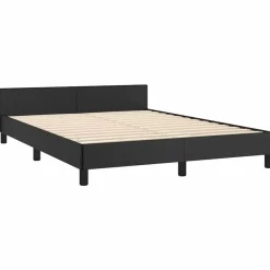 vidaXL - Bed frame met hoofdeinde - Zwart - Kunstleer - 140 x 200 cm Discount