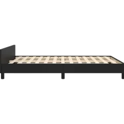 vidaXL - Bed frame met hoofdeinde - Zwart - Kunstleer - 140 x 200 cm Discount