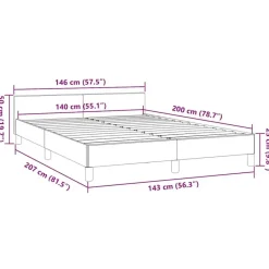 vidaXL - Bed frame met hoofdeinde - Zwart - Kunstleer - 140 x 200 cm Discount