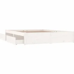 vidaXL - Bed frame met lades - Wit - Massief grenenhout - 140x200 cm