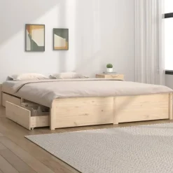 vidaXL - Bed frame met lades - Naturel - Massief grenenhout - 140x200 cm Hot