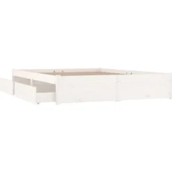 vidaXL - Bed frame met lades - wit - Massief grenenhout - 120x200 cm Clearance