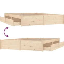 vidaXL - Bed frame met lades - Naturel - Massief grenenhout - 160x200 cm Hot