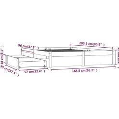 vidaXL - Bed frame met lades - Naturel - Massief grenenhout - 160x200 cm Hot