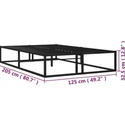 vidaXL - Bed frame met latternbodem - Zwart - Metaal - 120x200 cm Online