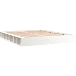 vidaXL - Bed frame met opbergruimte - Wit - Massief hout - 140x200 cm