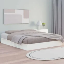 vidaXL - Bed frame met opbergruimte - Wit - Massief hout - 140x200 cm