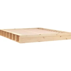 vidaXL - Bed frame met opbergruimte - Naturel - Massief hout - 1400x200 cm Outlet