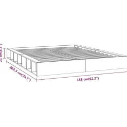 vidaXL - Bed frame met opbergruimte - Naturel - Massief hout - 1400x200 cm Outlet