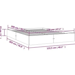 vidaXL - Bed frame pallet - Wit - Massief hout - 120x200 cm Sale