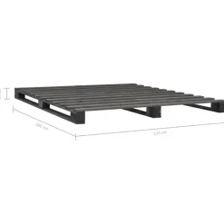 vidaXL - Bed frame pallet - Grijs - Massief grenenhout - 120x200 cm Discount