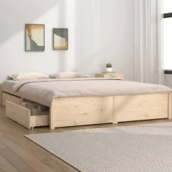 vidaXL - Bed frame zonder matras met lades - Naturel - Grenenhout - 120x200 cm Best