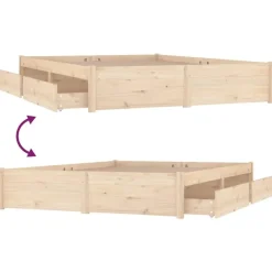 vidaXL - Bed frame zonder matras met lades - Naturel - Grenenhout - 120x200 cm Best