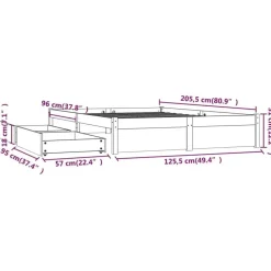 vidaXL - Bed frame zonder matras met lades - Naturel - Grenenhout - 120x200 cm Best