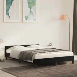 vidaXL - Bed frame zonder matras - Zwart - Fluweel - 140x200 cm New