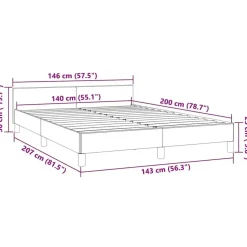 vidaXL - Bed frame zonder matras - Zwart - Fluweel - 140x200 cm New