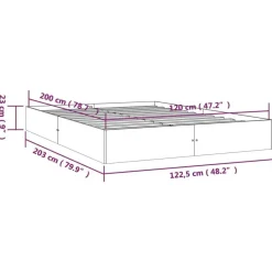 vidaXL - Bed frame zonder matras - Massief hout - 120x200 cm Clearance