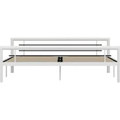 vidaXL - Bed met hoofd- en voeteneinde - Wit en zwart - metaal - 180x200 cm Best