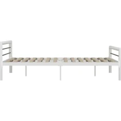 vidaXL - Bed met hoofd- en voeteneinde - Wit en zwart - metaal - 180x200 cm Best