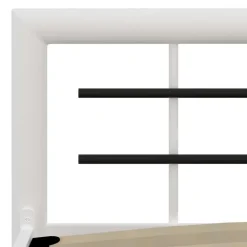 vidaXL - Bed met hoofd- en voeteneinde - Wit en zwart - metaal - 180x200 cm Best
