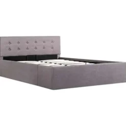 vidaXL - Bed met opbergruimte - Hydraulische - Taupe - Stof - 120x200 cm Hot