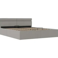 vidaXL - Bed met opbergruimte incl. LED - Lichtgrijs - stof - 180x200 cm Sale