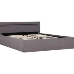 vidaXL - Bed met opbergruimte en LED - Hydraulische - Taupe - Stof - 120x200 cm Best