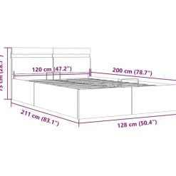 vidaXL - Bed met opbergruimte en LED - Hydraulische - Taupe - Stof - 120x200 cm Best