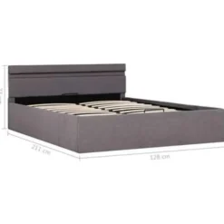 vidaXL - Bed met opbergruimte en LED - Hydraulische - Taupe - Stof - 120x200 cm Best