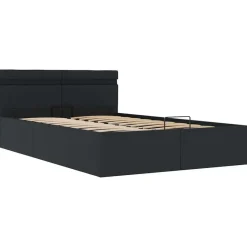 vidaXL - Bed met opbergruimte incl. LED - zwart - Kunstleer - 120x200 cm Clearance