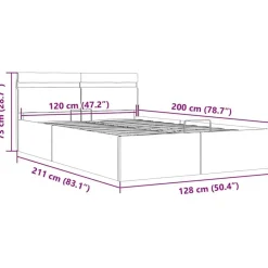 vidaXL - Bed met opbergruimte incl. LED - zwart - Kunstleer - 120x200 cm Clearance