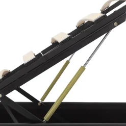 vidaXL - Bed met opbergruimte incl. LED - zwart - Kunstleer - 120x200 cm Clearance