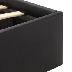 vidaXL - Bed met opbergruimte incl. LED - zwart - Kunstleer - 120x200 cm Clearance