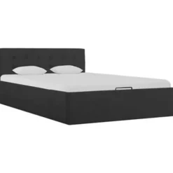 vidaXL - Bed met opbergruimte - Hydraulische - Donkergrijs - Stof - 120x200 cm New