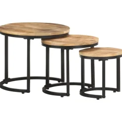 vidaXL - Bijzettafel - Bruin - Hout - 3 stuks Hot