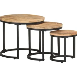 vidaXL - Bijzettafel - Bruin - Hout - 3 stuks Hot