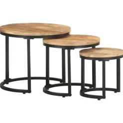 vidaXL - Bijzettafel - Bruin - Hout - 3 stuks Hot