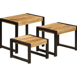 vidaXL - Bijzettafel - Bruin - Hout - 3 stuks Discount