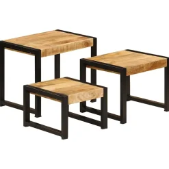 vidaXL - Bijzettafel - Bruin - Hout - 3 stuks Discount