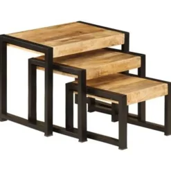 vidaXL - Bijzettafel - Bruin - Hout - 3 stuks Discount
