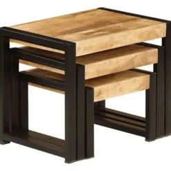 vidaXL - Bijzettafel - Bruin - Hout - 3 stuks Discount