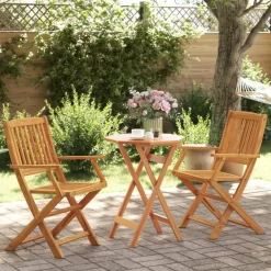 vidaXL - Bistroset - Bruin - Acaciahout - 60 cm - 3 stuks New